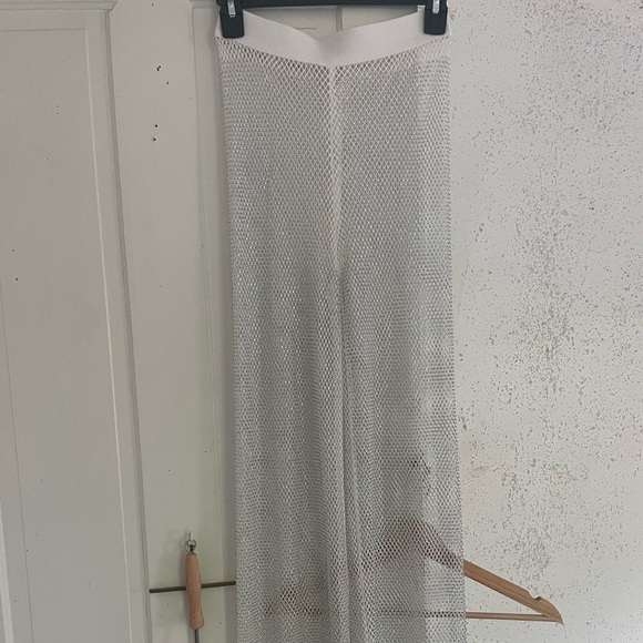 Rhinestone Netted Wide-Leg Cover up pants - Picture 7 of 8